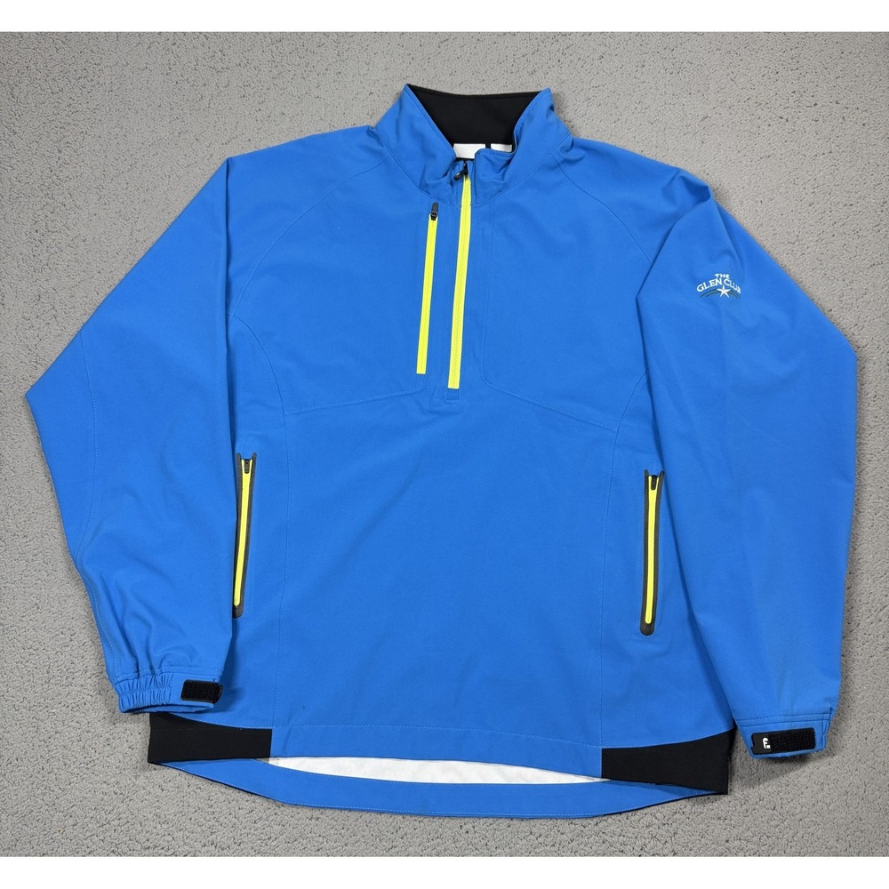 FootJoy DryJoys Tour XP Jacket Mens Large Blue Half Zip Golf Rain Windbreaker
